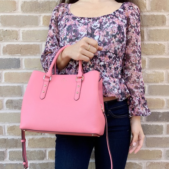 ‼️SALE‼️NWT Kate spade coral Satchel Crossbody - Picture 2 of 8